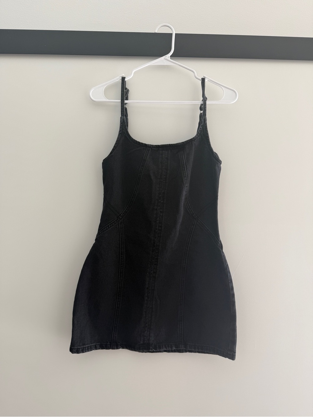 Nasty Gal Black Denim Mini Dress